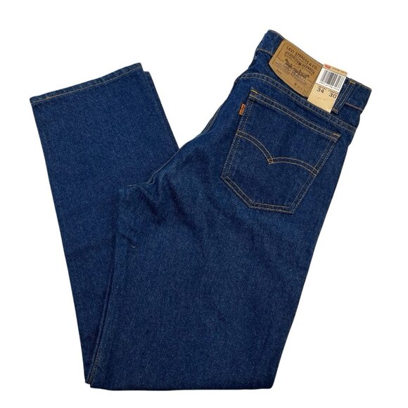 Levis 506 Orange Tab Jeans Mens 34x30Dark Wash USA Straight Baggy Casual